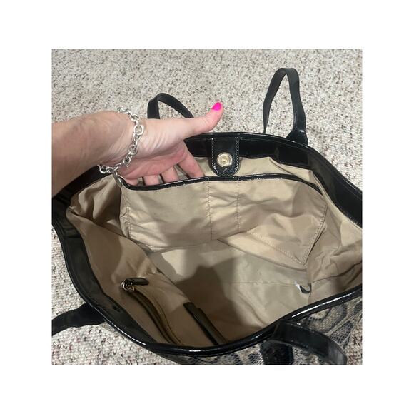 COLE HAAN Huntly Genuine Leather Python Snake Skin Tote + Wallet 2pc Set - Picture 6 of 12